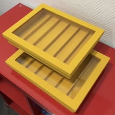 Планшеты для украшений со съемной крышкой из стекла на заказ - желтая замша