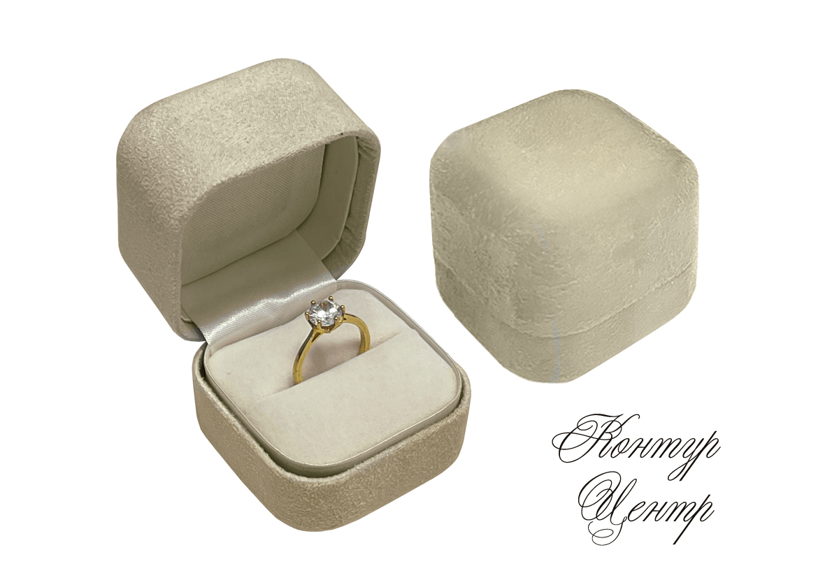 FU-601 Футляр для кольца бежевый нубук . Р¦РµРЅР° - 1000руб. - С„РѕС‚Рѕ