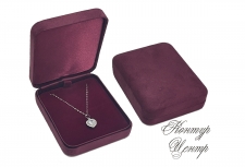FU-506B Футляр для серег, для кулона (подвески) - бордовый нубук