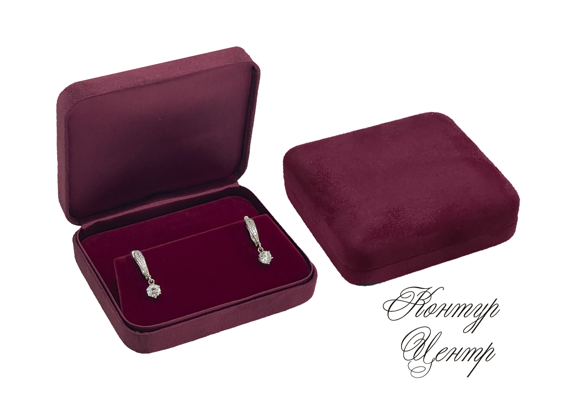 FU-505B Футляр под серьги, подвеску - бордовый нубук. Р¦РµРЅР° - 1600руб. - С„РѕС‚Рѕ