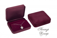 FU-505B Футляр под серьги, подвеску - бордовый нубук