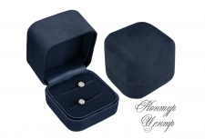 FU-502-1 Футляр для обручальных колец синий нубук