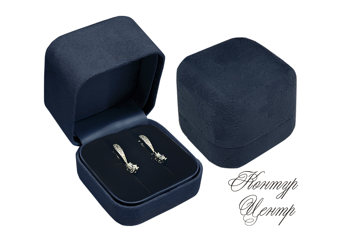 FU-502 Футляр для серег синий нубук. Р¦РµРЅР° - 1200руб. - С„РѕС‚Рѕ