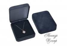 FU-506 Футляр для серег, для кулона (подвески) - синий нубук