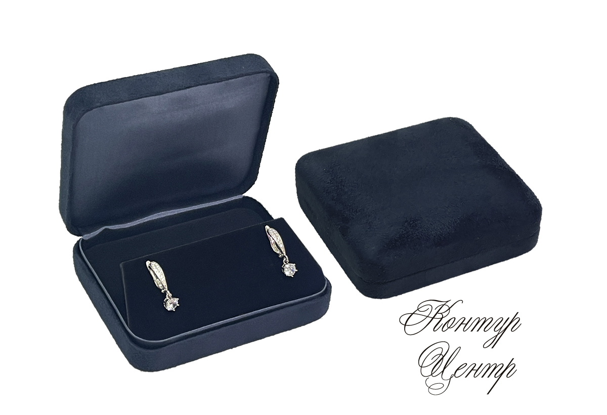 FU-505 Футляр под серьги, подвеску - синий нубук. Р¦РµРЅР° - 1600руб. - С„РѕС‚Рѕ