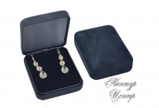 FU-506 Футляр для серег, для кулона (подвески) - синий нубук