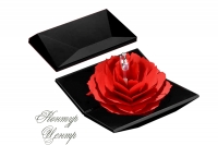 WOW-2 Коробка для кольца на свадьбу, для помолвки с распускающейся розой - черная