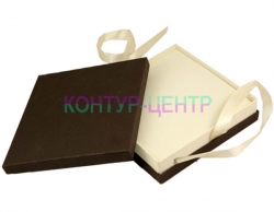 SSL-3 Коробочка ювелирная Шоколад с атласной лентой под колье, гарнитур