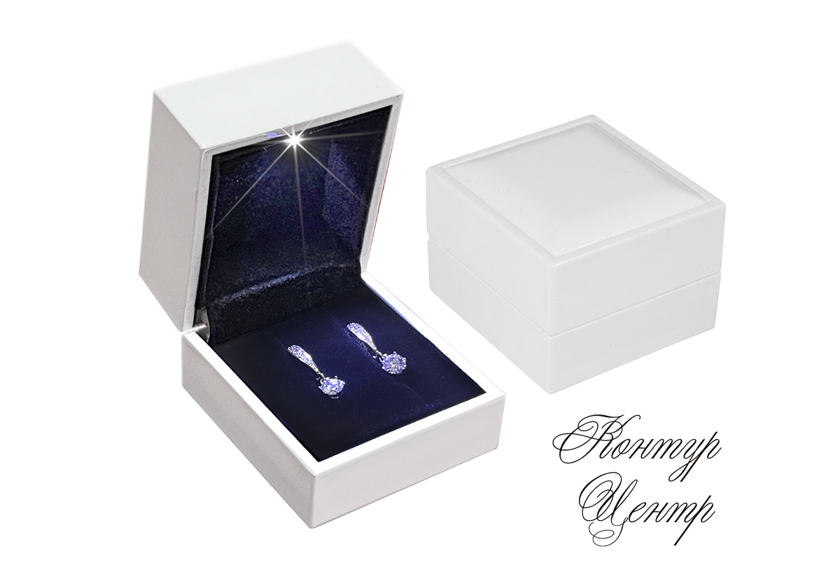 Белая коробочка для серёг с подсветкой. Р¦РµРЅР° - 750руб. - С„РѕС‚Рѕ